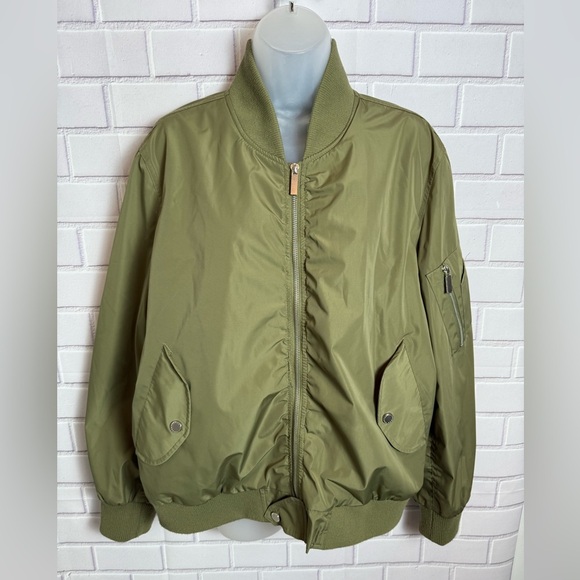 French Connection Olive green bomber jacket/size XL - Picture 4 of 12